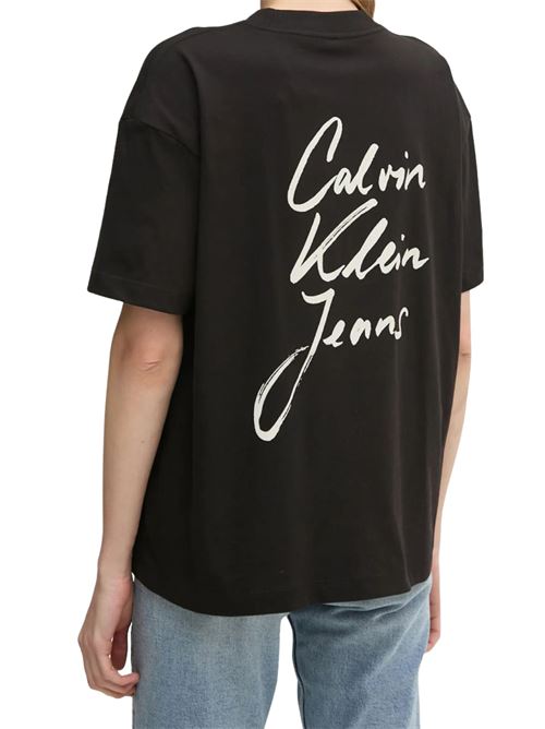 T-shirt stampa nera Calvin Klein Jeans | J20J225113BEH